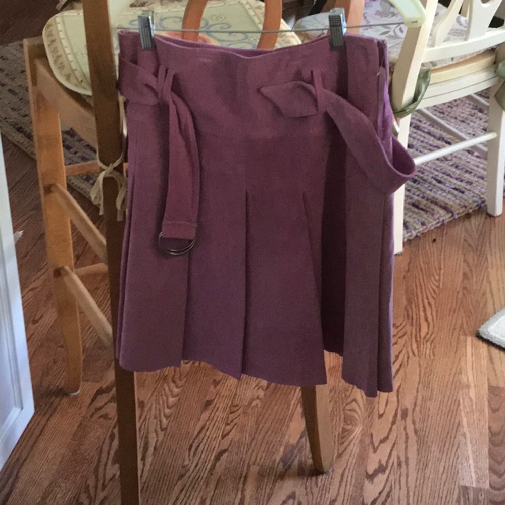 Pink suede pleated skirt by INC